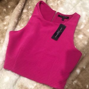NWT Hot Pink Scuba Crop Top